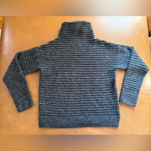 Madewell Black Speckled Funnel Neck Sweater